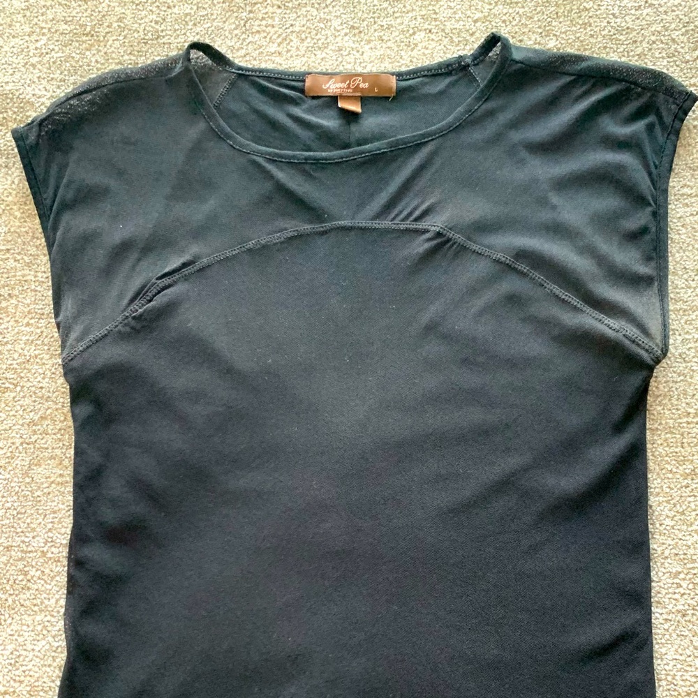 Sweet Pea - black mesh t shirt